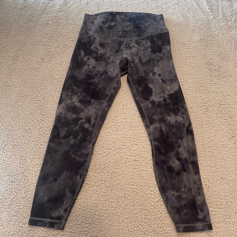LULULEMON  Sz 12 Align High Rise 25” Pant Diamond Dye Pitch Grey Graphite